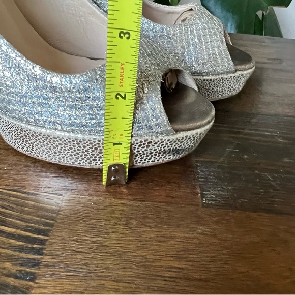 Jimmy Choo Luna Glitter Peep Toe Platform High Heel Pumps EU38.5 US8.5 - Picture 15 of 17